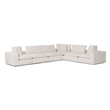 Pemberly Row Modern 43x43 Inch Fabric Modular Corner Seat in Off White