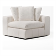 Pemberly Row Modern 43x43 Inch Fabric Modular Corner Seat in Off White