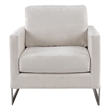 Pemberly Row Contemporary Fabric Accent Chair in Off White & Silver