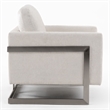 Pemberly Row Contemporary Fabric Accent Chair in Off White & Silver