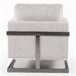 Pemberly Row Contemporary Fabric Accent Chair in Off White & Silver