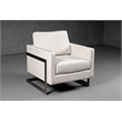 Pemberly Row Contemporary Fabric Accent Chair in Off White & Silver