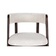 Pemberly Row Modern Fabric Dining Chair Set of 2 in Cream & Walnut Oak