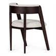 Pemberly Row Modern Fabric Dining Chair Set of 2 in Cream & Walnut Oak