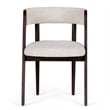 Pemberly Row Modern Fabric Dining Chair Set of 2 in Cream & Walnut Oak