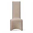 Pemberly Row Vegan Leather Dining Chair Set of 2 in Beige & Grey Ash