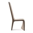 Pemberly Row Vegan Leather Dining Chair Set of 2 in Beige & Grey Ash