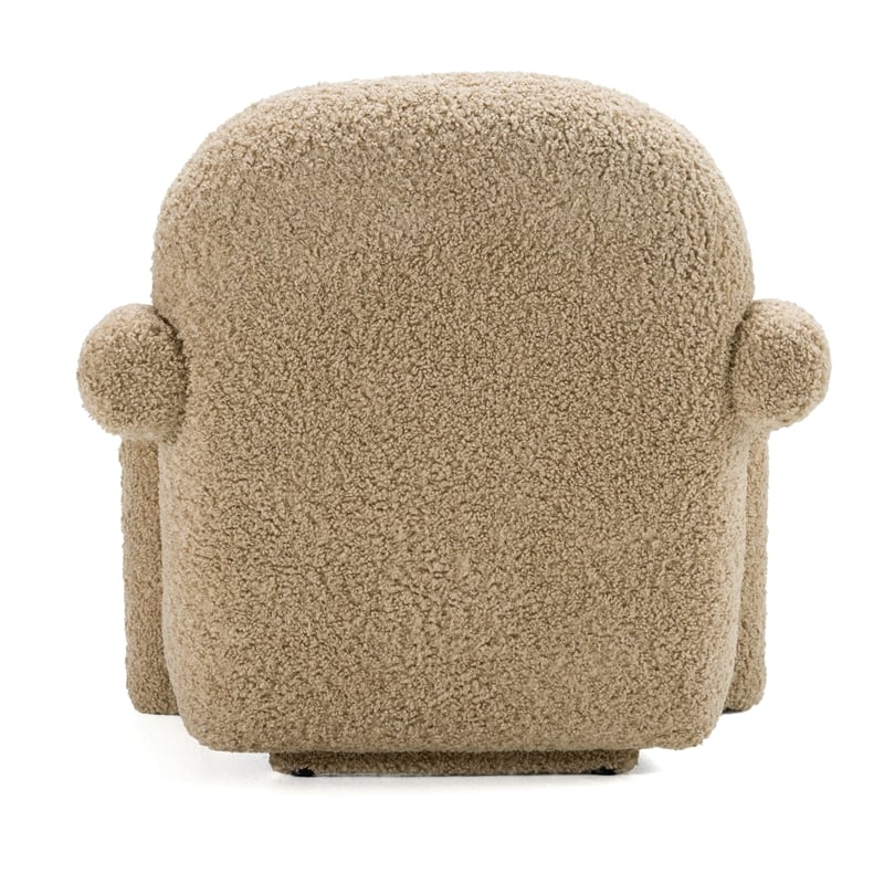 Pemberly Row Modern Fabric Upholstered Accent Chair with Arms in Tan