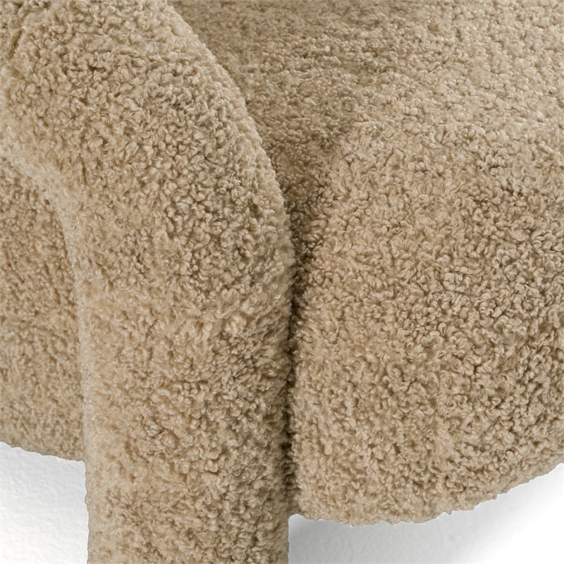 Pemberly Row Modern Fabric Upholstered Accent Chair with Arms in Tan