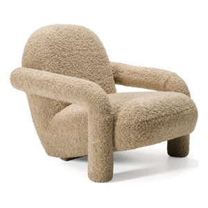 Pemberly Row Modern Fabric Upholstered Accent Chair with Arms in Tan