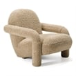 Pemberly Row Modern Fabric Upholstered Accent Chair with Arms in Tan