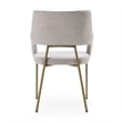 Pemberly Row Modern Fabric Dining Arm Chair with Brass Legs in Heather Grey