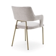 Pemberly Row Modern Fabric Dining Arm Chair with Brass Legs in Heather Grey