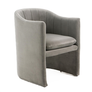 Pemberly Row 19&quot Upholstered Modern Fabric Dining Chair in Gray