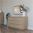 Pemberly Row 6-Drawer Contemporary Wood Veneer Dresser in Gray/Silver