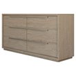Pemberly Row 6-Drawer Contemporary Wood Veneer Dresser in Gray/Silver