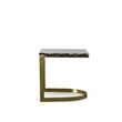 Pemberly Row Stainless Steel & Faux Marble End Table in Black/Gold