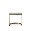 Pemberly Row Stainless Steel & Faux Marble End Table in Black/Gold