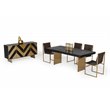 Pemberly Row 4-Door Modern Wood Veneer Buffet in Ash Black & Brass