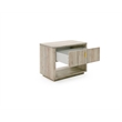 Pemberly Row Modern 1-Drawer Nightstand in Travertine Grey & Gold