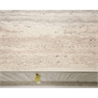 Pemberly Row Modern 1-Drawer Nightstand in Travertine Grey & Gold