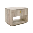 Pemberly Row Modern 1-Drawer Nightstand in Travertine Grey & Gold