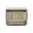 Pemberly Row Modern 1-Drawer Nightstand in Travertine Grey & Gold