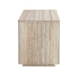Pemberly Row Modern 1-Drawer Nightstand in Travertine Grey & Gold