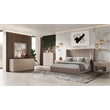 Pemberly Row Modern 1-Drawer Nightstand in Travertine Grey & Gold