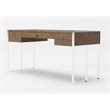 Pemberly Row 4-Drawer Modern MDF Wood & Stainless Steel Desk in Walnut