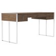 Pemberly Row 4-Drawer Modern MDF Wood & Stainless Steel Desk in Walnut