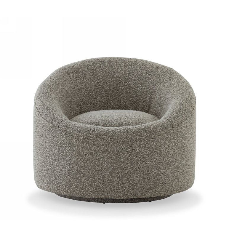 Pemberly Row Modern Polyester Fabric Swivel Accent Chair in Glam Gray