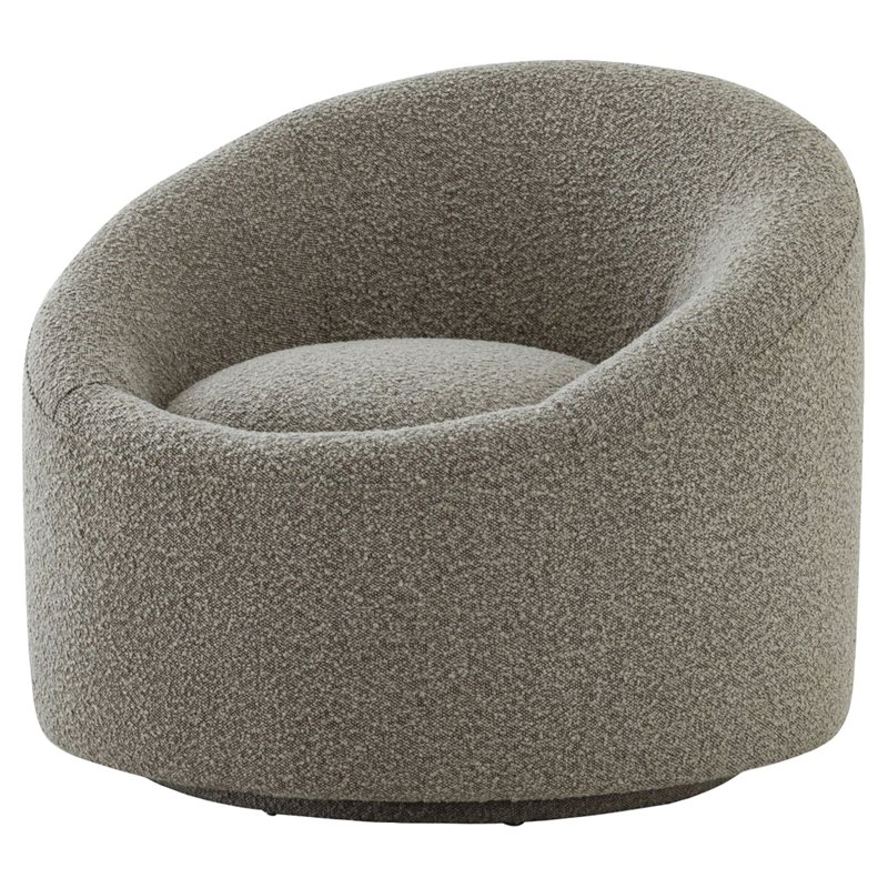 Pemberly Row Modern Polyester Fabric Swivel Accent Chair in Glam Gray