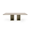 Pemberly Row Modern Rectangular Double Pedestal Dining Table for 8
