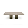Pemberly Row Modern Rectangular Double Pedestal Dining Table for 8
