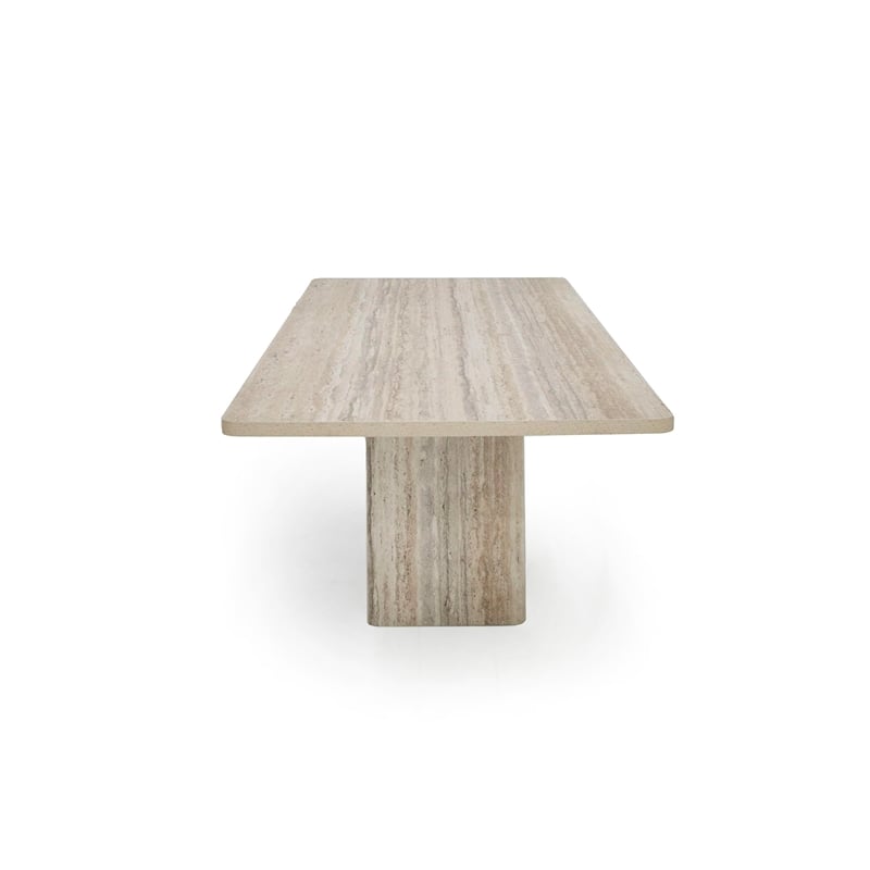 Pemberly Row Modern Rectangular Double Pedestal Dining Table for 8