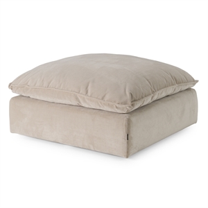 Pemberly Row Modern Upholstered Fabric Ottoman in Light Gray Polyester