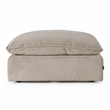 Pemberly Row Modern Upholstered Fabric Ottoman in Light Gray Polyester