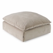 Pemberly Row Modern Upholstered Fabric Ottoman in Light Gray Polyester
