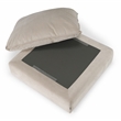 Pemberly Row Modern Upholstered Fabric Ottoman in Light Gray Polyester