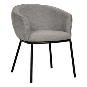 Pemberly Row Upholstered Modern Fabric Dining Chair in Black/Gray