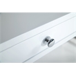 Pemberly Row 3-Drawer Rectangular Stainless Steel Writing Desk in White