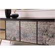 Pemberly Row Modern 3-Door 2-Drawer Buffet in Smoked Ash & Brass