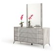 Pemberly Row Engineered Wood & Glass Rectangle Bedroom Mirror in Light Gray