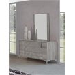 Pemberly Row Engineered Wood & Glass Rectangle Bedroom Mirror in Light Gray
