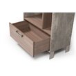 Pemberly Row Modern Faux Concrete & Wood Veneer Bookcase in Gray/Brown Oak