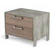 Pemberly Row Modern Stainless Steel & Faux Concrete Nightstand in Oak Brown