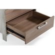Pemberly Row Modern Stainless Steel & Faux Concrete Nightstand in Oak Brown