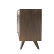 Pemberly Row 6-Drawer Modern Wood Veneer & Brass Dresser in Dark Oak