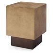 Pemberly Row Square Modern Metal End Table in Antique Copper & Brown
